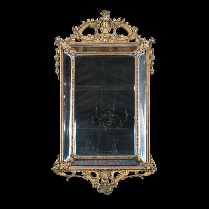 French Wall Mirror with Marginal Plates 