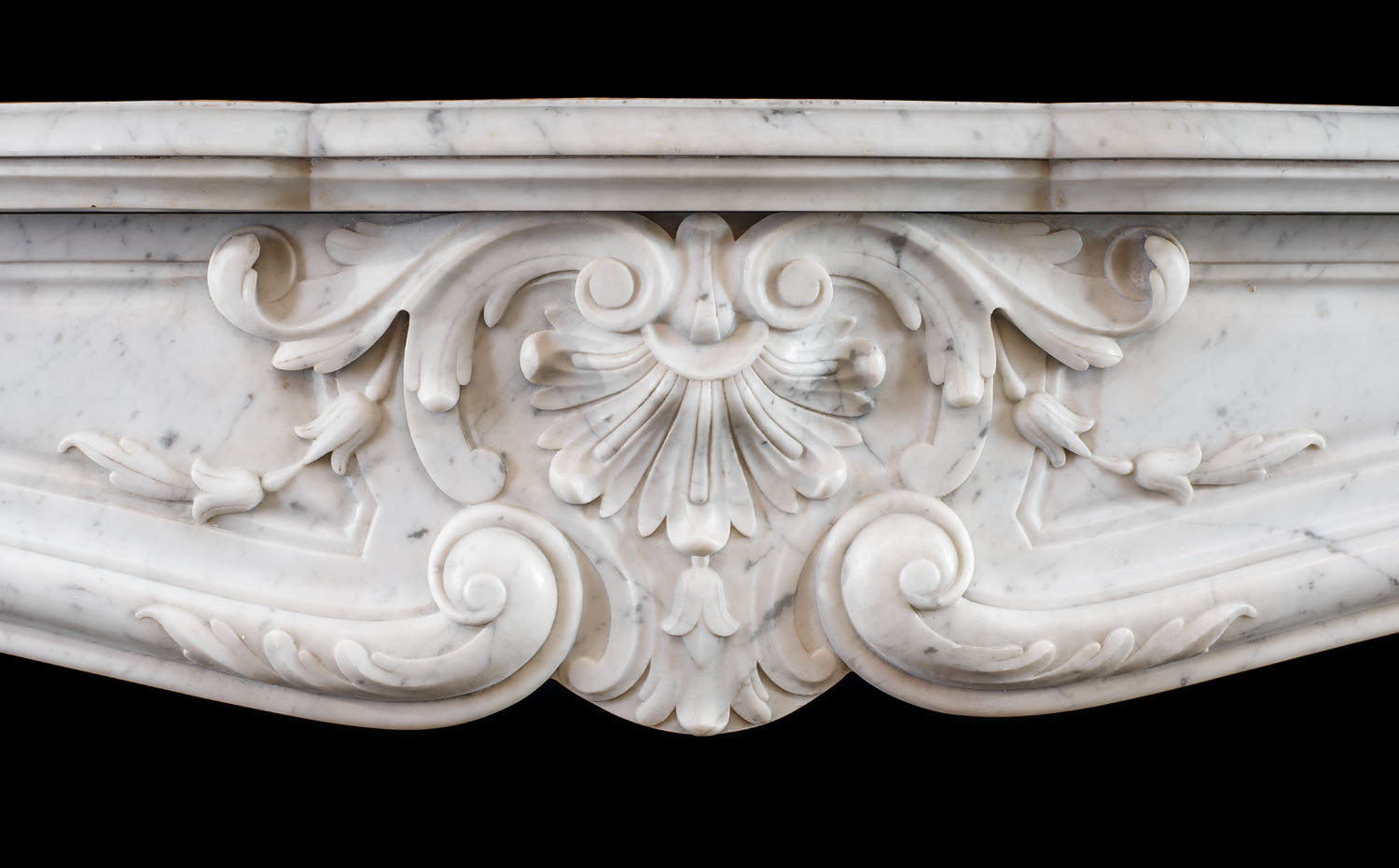 antique white carrara marble rococo louis xv fireplace mantel