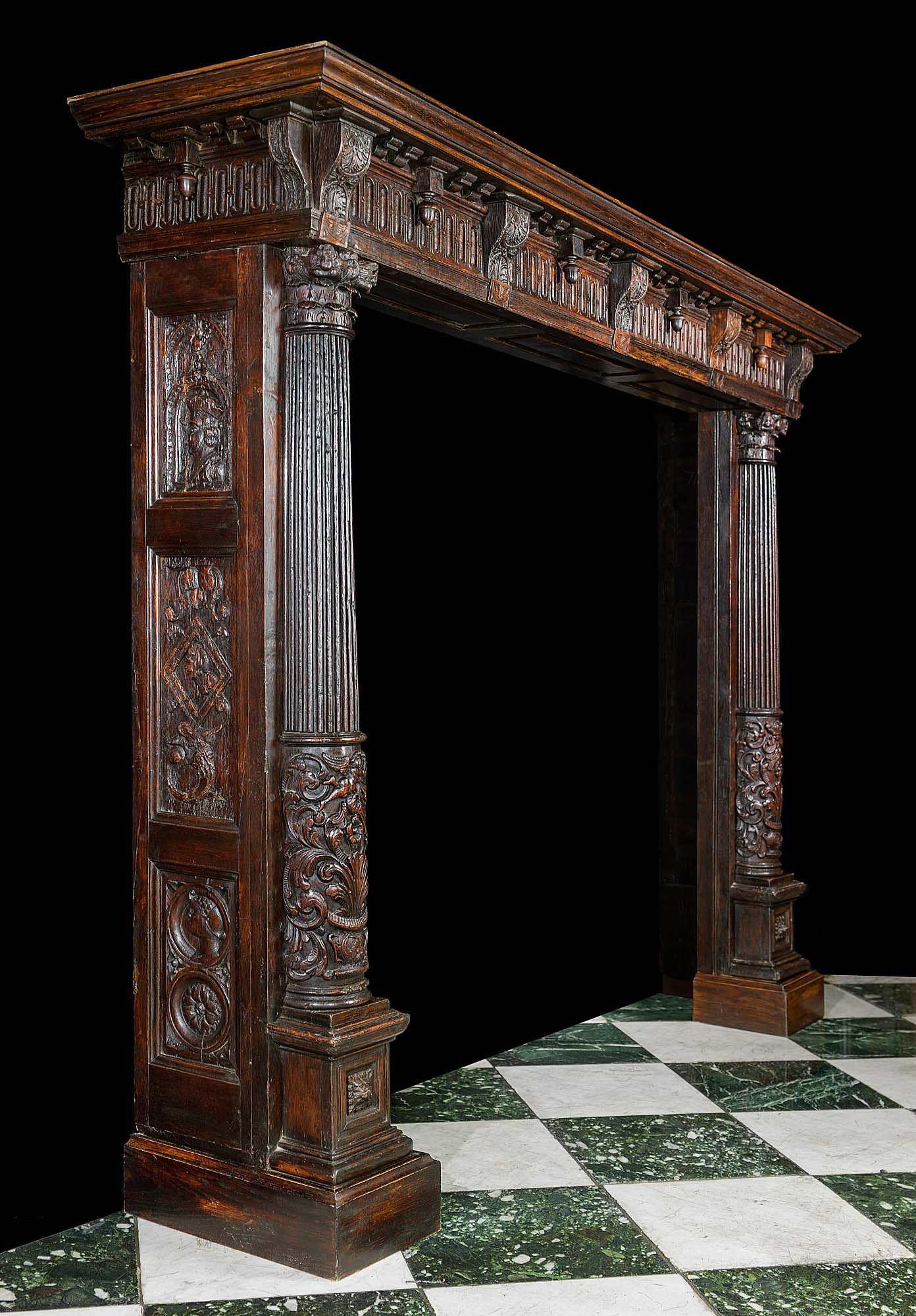 French Renaissance Oak Wood Fireplace | Westland Antiques