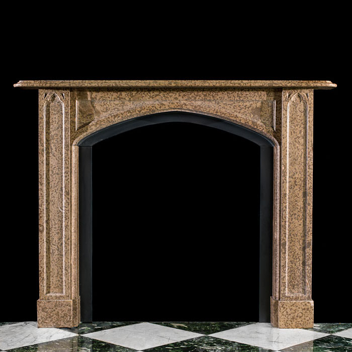 A Gothic Revival Fossil Marble Fireplace 
