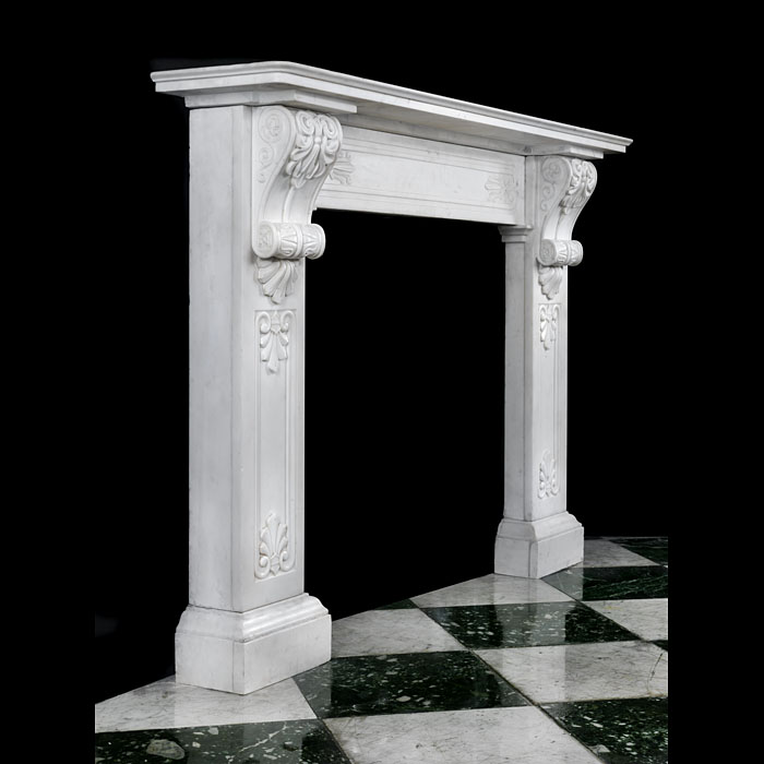 A Greek Revival Regency Marble Fireplace

