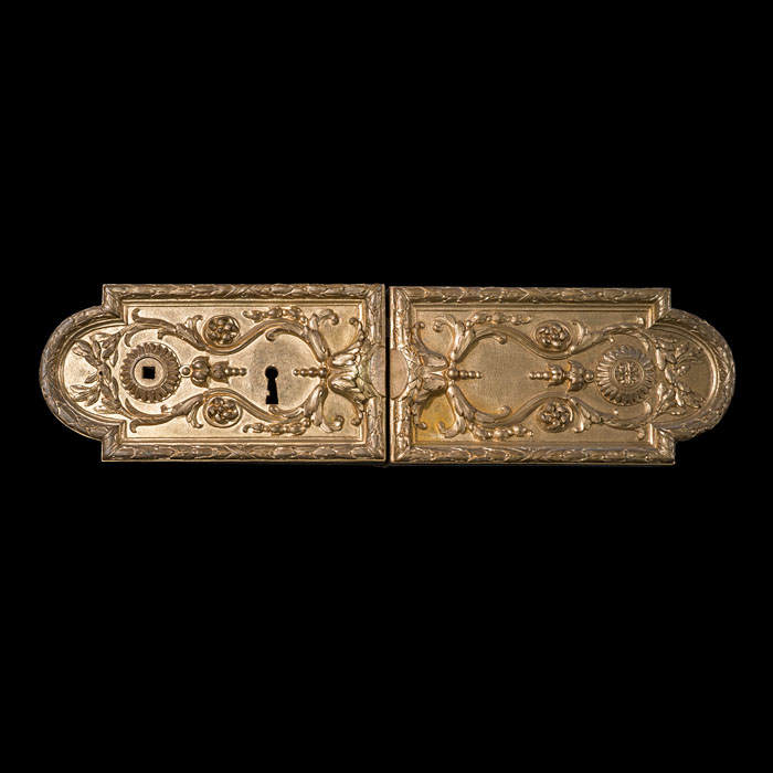 Fine Antique French Box Lock in Gilt Brass 