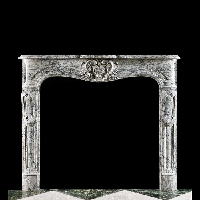 Louis XV Arabascato Marble Fireplace Mantel
