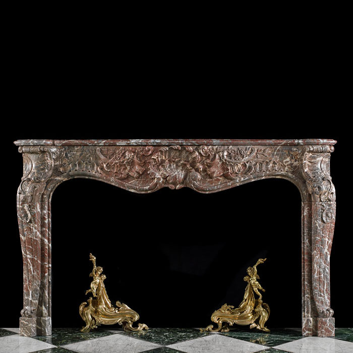  A Louis XV Rococo Marble Fireplace Surround