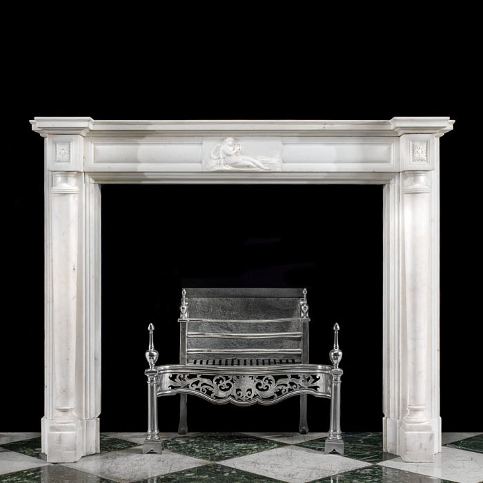A Columned Regency Statuary Marble Fireplace