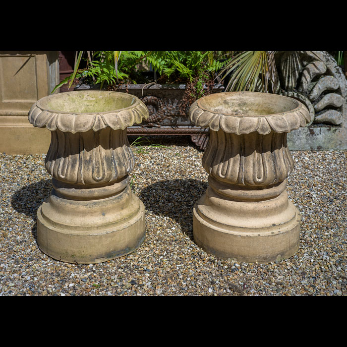 Pair of Victorian Buff Terracotta Planters 