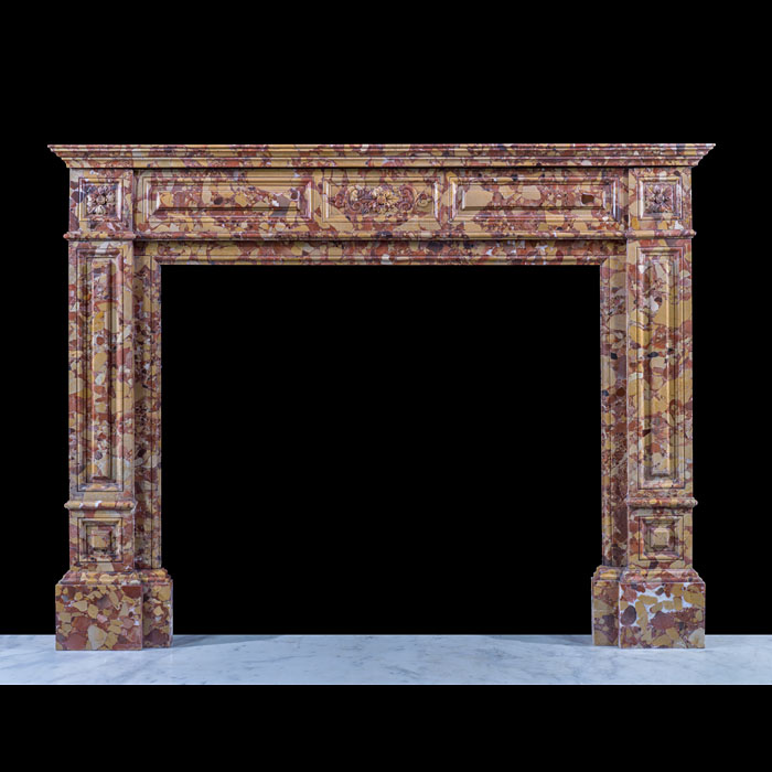  Breche d'Aleppe Marble French Fireplace 