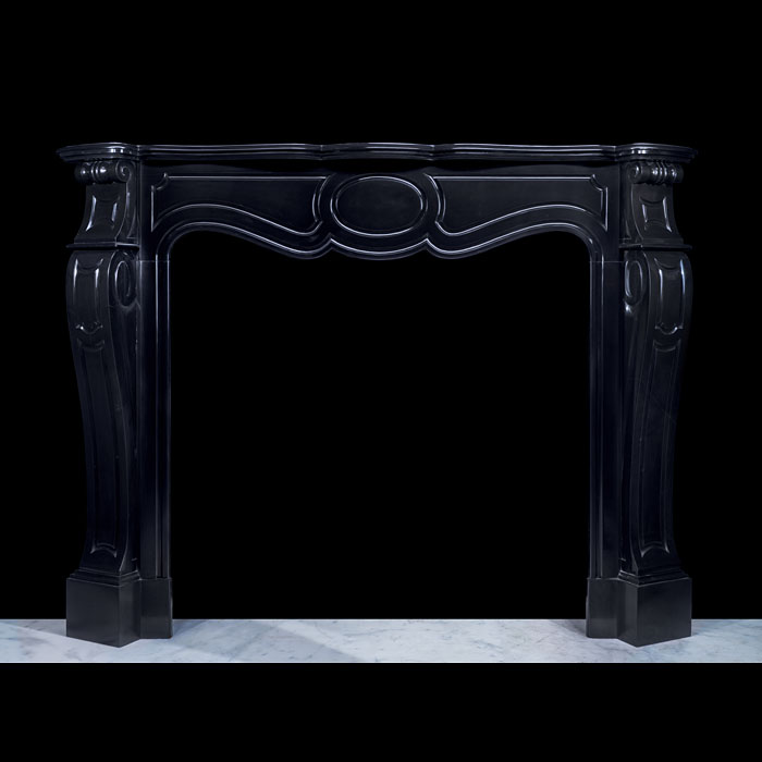 Fine Louis XV Pompadour Black Fireplace 