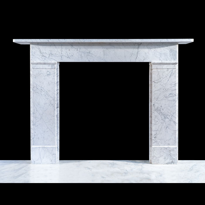 Simple English Carrara Marble Fireplace 