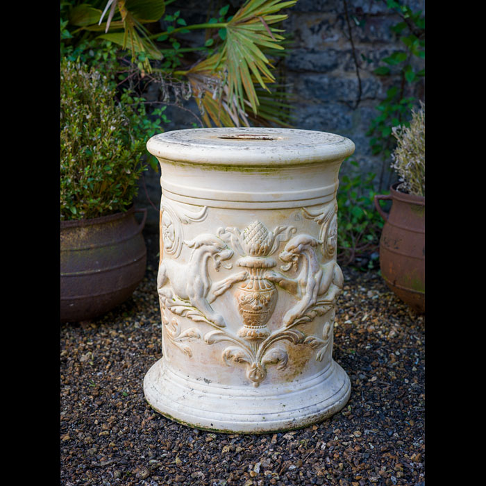 Fine Terracotta Garden Seat or Pedestal 