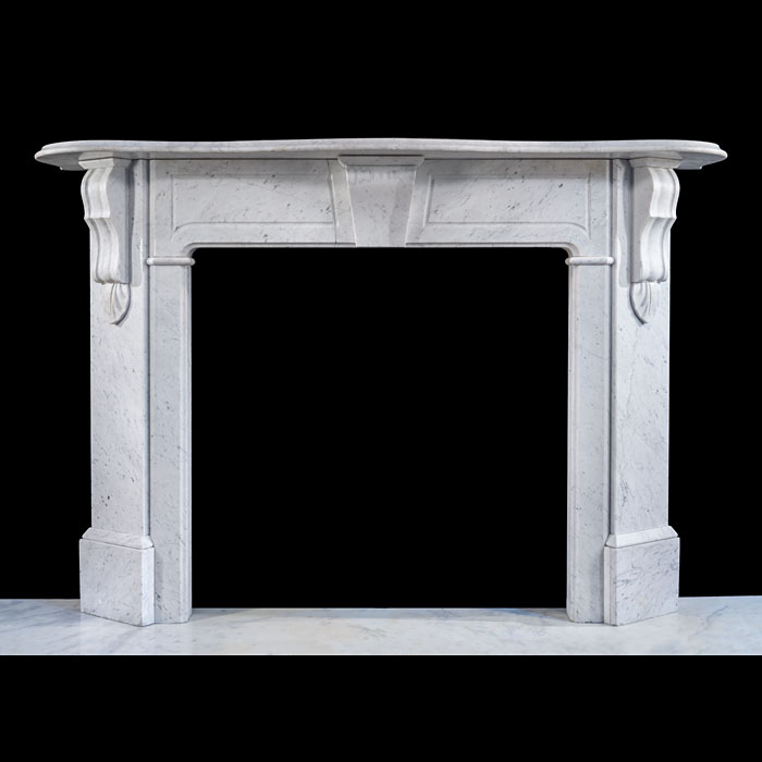 Large Carrara Marble Fireplace with Corbels 