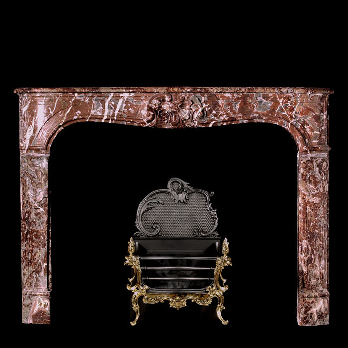 Louis XV Baroque Marble Small Chimneypiece
