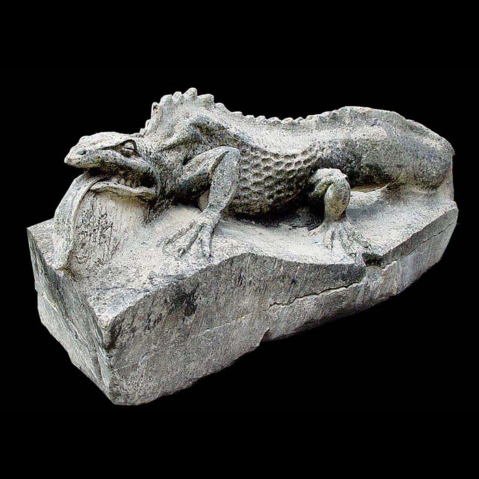 A Composition Stone Carved Salamander
